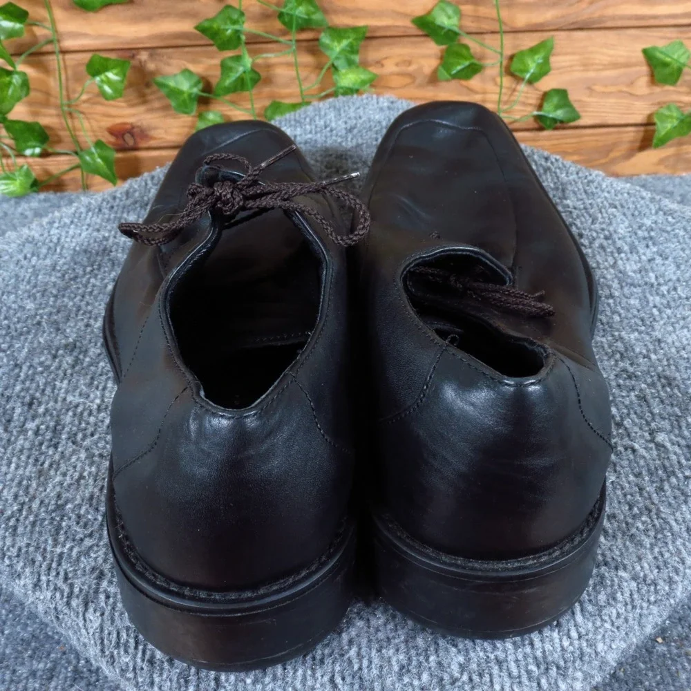 Kenneth Cole New York Living On Edge Men Oxford Size 11.5 Dress Black Leather‎